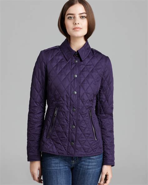 purple burberry quilted jacket